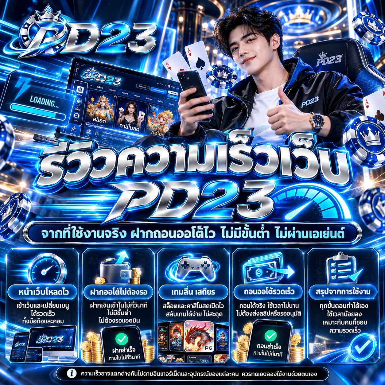 รีวิวความเร็วเว็บ PD23 จากที่ใช้งานจริง
